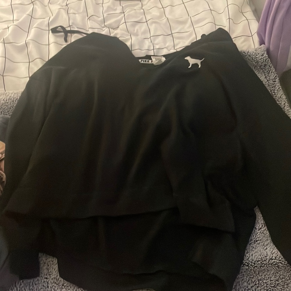black sweatshirt from pink